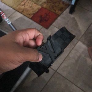 Black/ Graphite Damier Louis Vuitton Belt